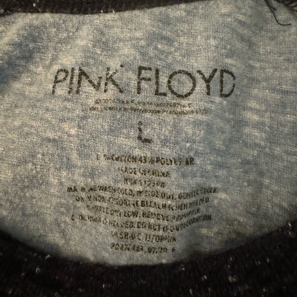 Vintage Pink Floyd Distressed Raglan Graphic Tee Shirt• Large - Picture 5 of 6